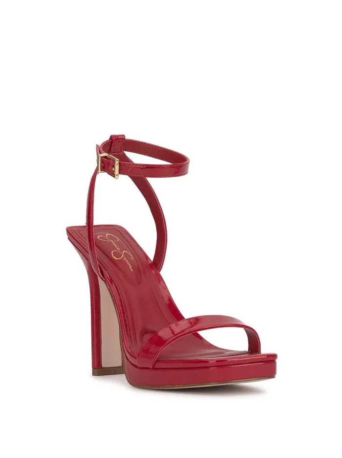 Women Jessica Simpson Sandals Adonia High Heel In Red Muse
