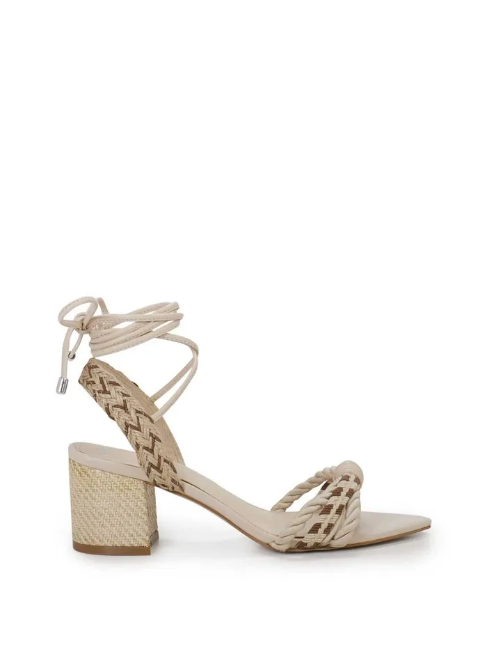 Women Jessica Simpson Sandals Prim Woven Block Heel Sandal In Cream