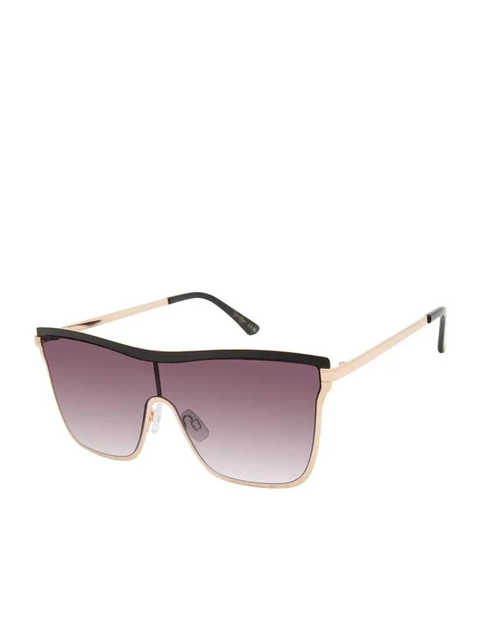 Women Jessica Simpson Sunglasses Chic Metal Square Shield Sunglasses In Black and Gold Women Jessica Simpson Sunglasses Chic Metal Square Shield Sunglasses In Black and Gold
