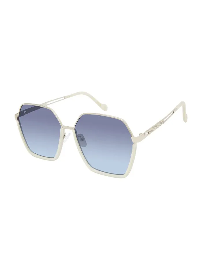 Women Jessica Simpson Sunglasses Geometric Metal Sunglasses In Silver