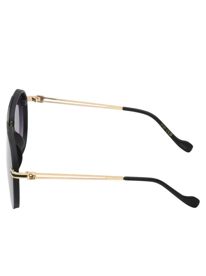 Women Jessica Simpson Sunglasses Metal Aviator Sunglasses In Smoke Matte Black