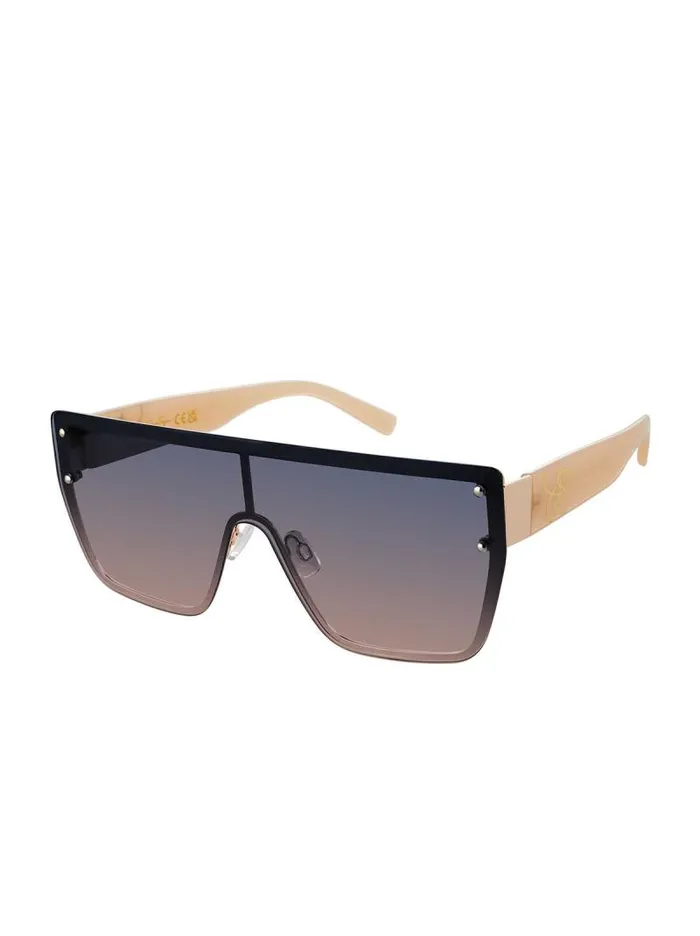 Women Jessica Simpson Sunglasses Retro 80039s Sunglasses In Gold and Nude