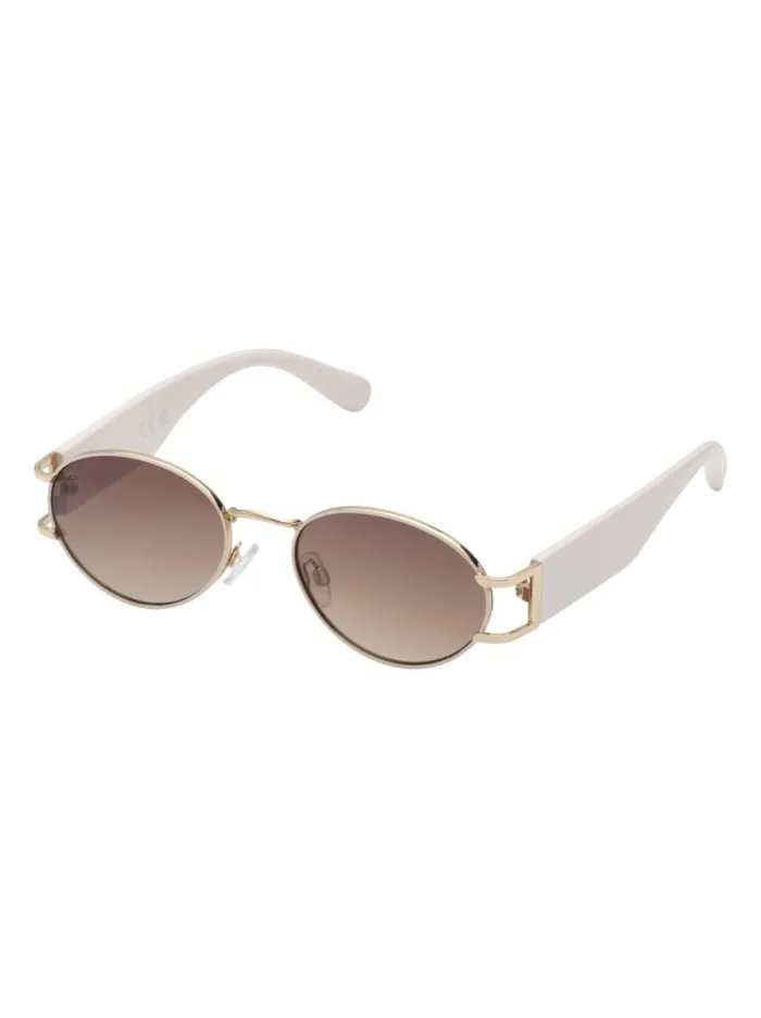 Women Jessica Simpson Sunglasses Retro Vintage Metal Oval Sunglasses In Cream Women Jessica Simpson Sunglasses Retro Vintage Metal Oval Sunglasses In Cream