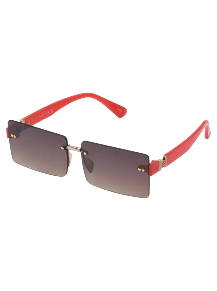 Women Jessica Simpson Sunglasses Sleek Rectangular Metal Sunglasses In Gold and Milky Coral Women Jessica Simpson Sunglasses Sleek Rectangular Metal Sunglasses In Gold and Milky Coral