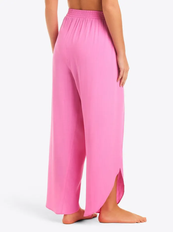Women Jessica Simpson Swim Basic Solid Beach Pant Cover Up In Pink Parfait
