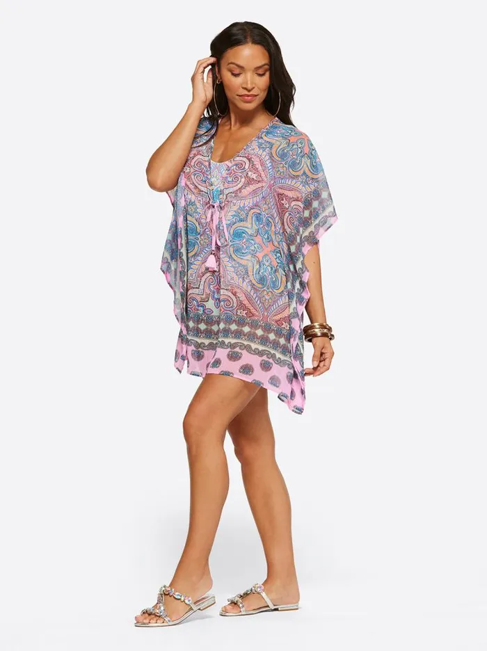 Women Jessica Simpson Swim Carnival In Rio Cover Up In Cool Multi