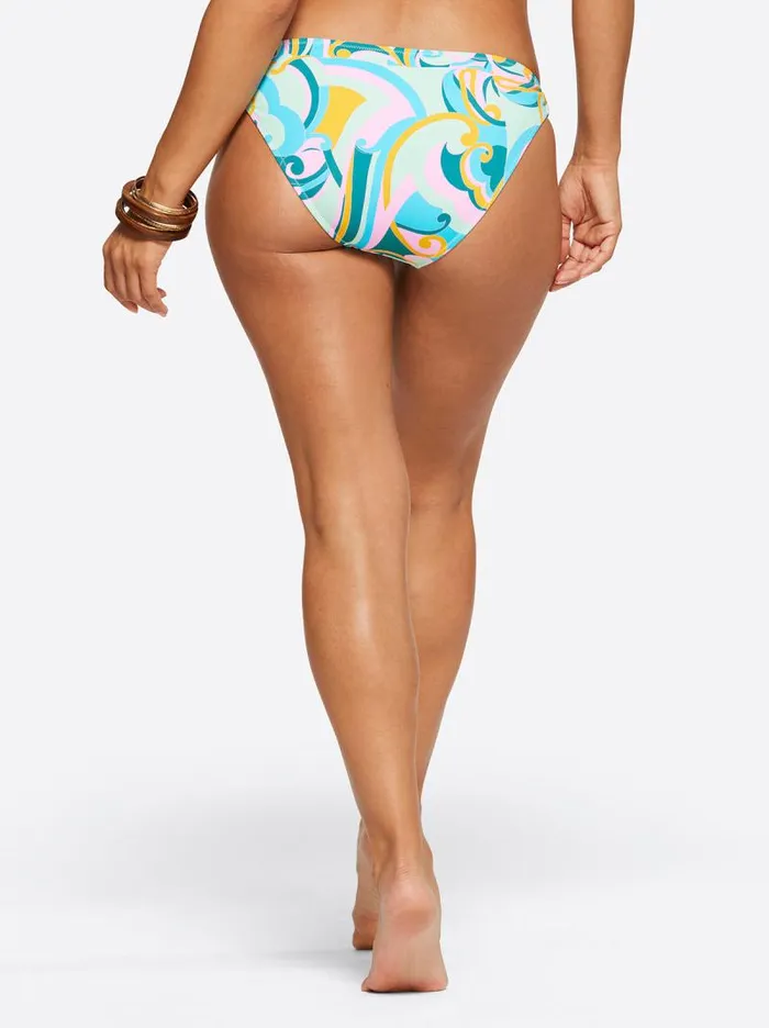 Women Jessica Simpson Swim Dream State String Side Hipster In Blue Multi