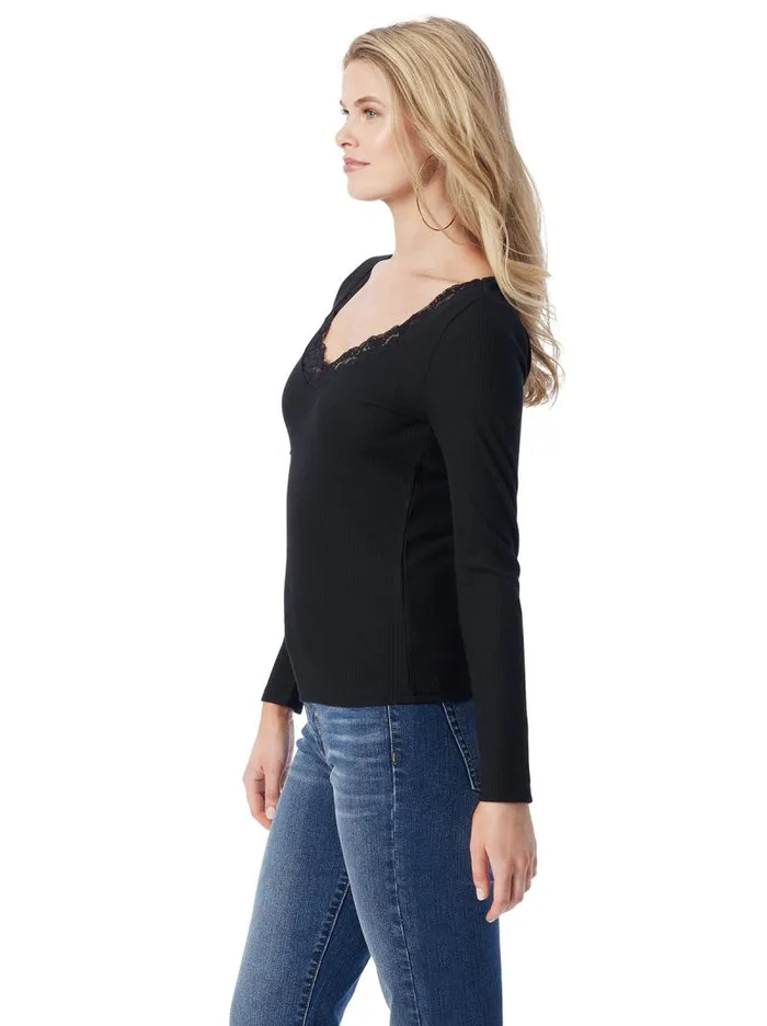 Women Jessica Simpson Tops and Tees Abbey Sweatheart Top In Anthracite