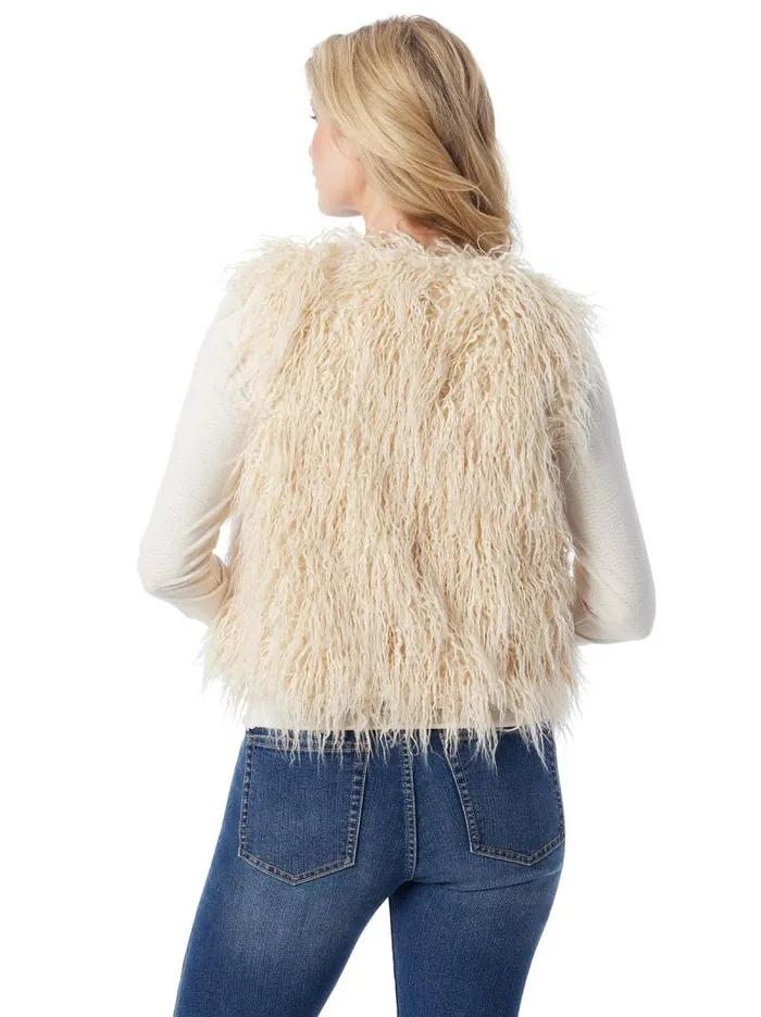 Women Jessica Simpson Tops and Tees Fur Vest In Gardenia
