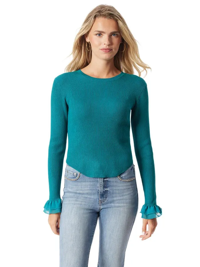 Women Jessica Simpson Tops and Tees Nala Sweater In Teal Green