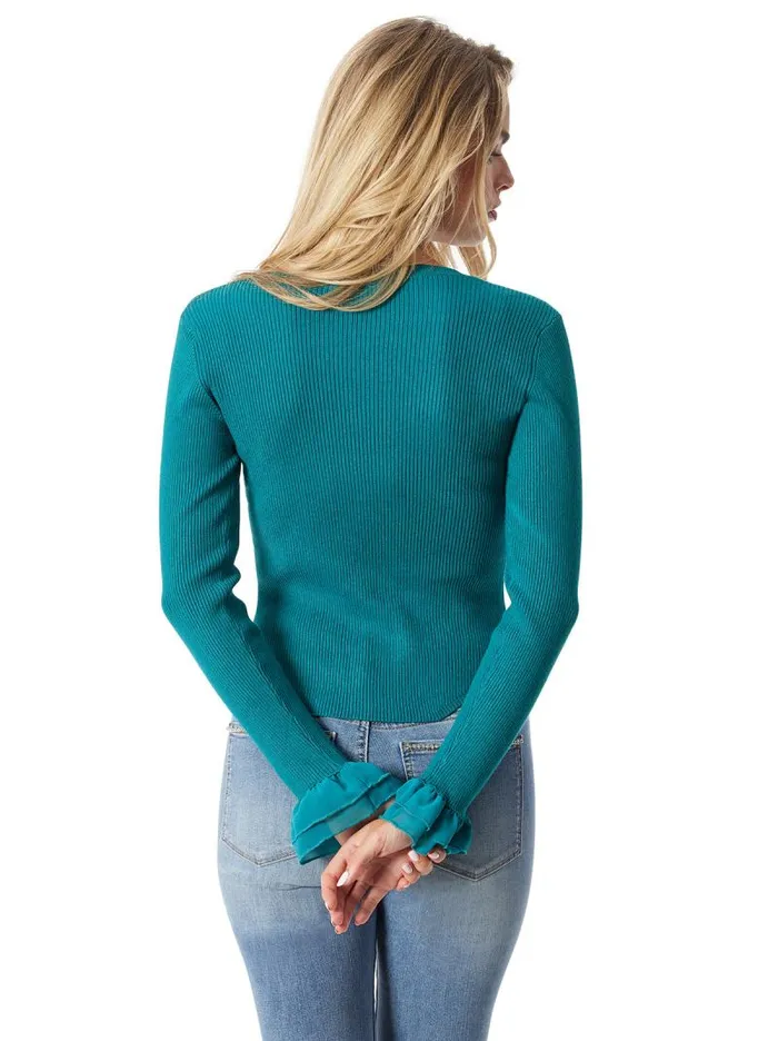 Women Jessica Simpson Tops and Tees Nala Sweater In Teal Green