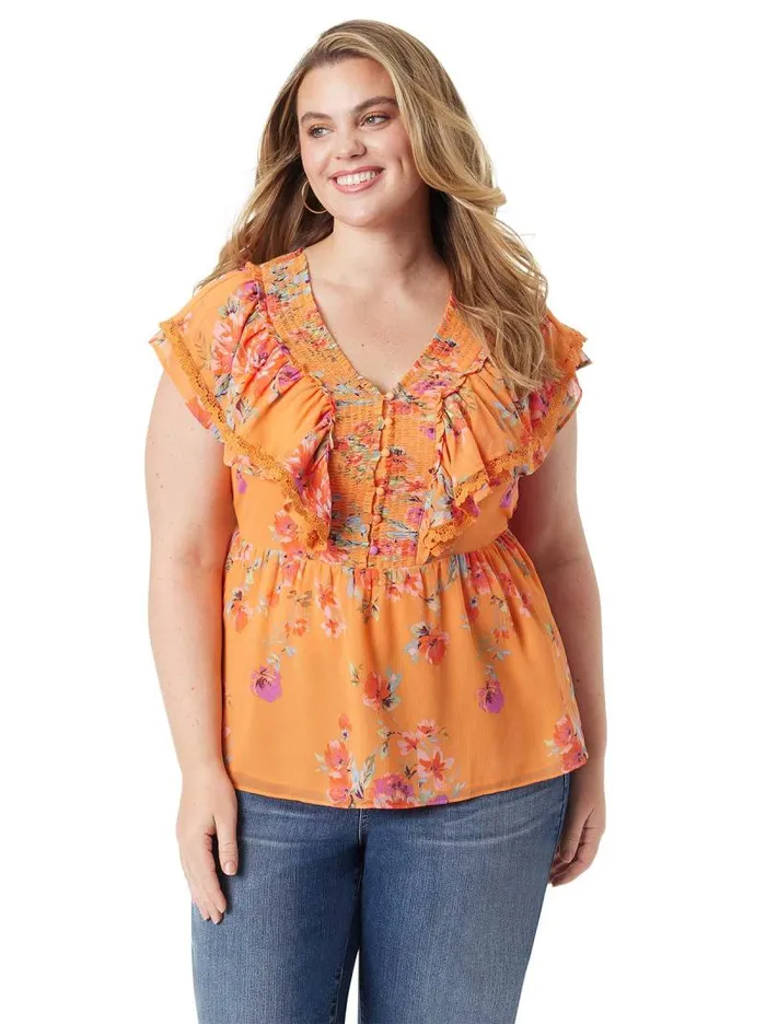 Women Jessica Simpson Tops and Tees Nori Top In Watercolor Roses