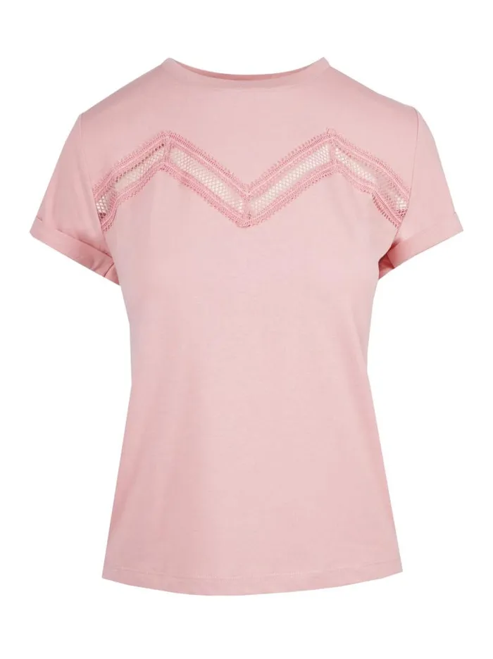 Women Jessica Simpson Tops and Tees Valeriya Tee In Silver Pink