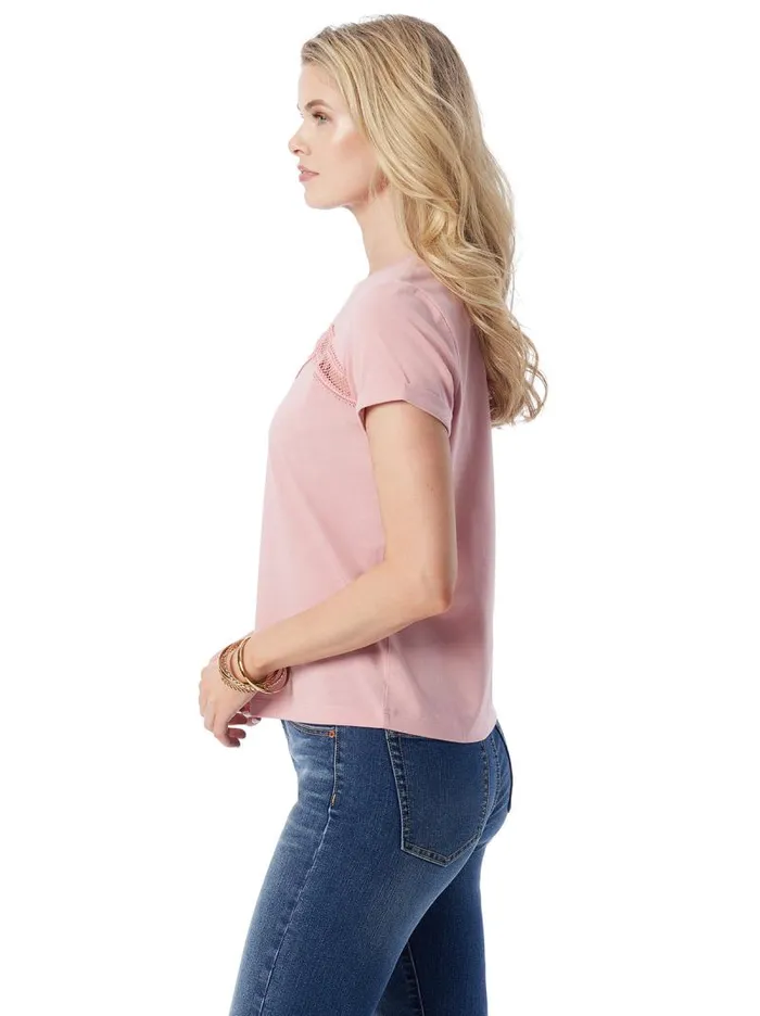 Women Jessica Simpson Tops and Tees Valeriya Tee In Silver Pink