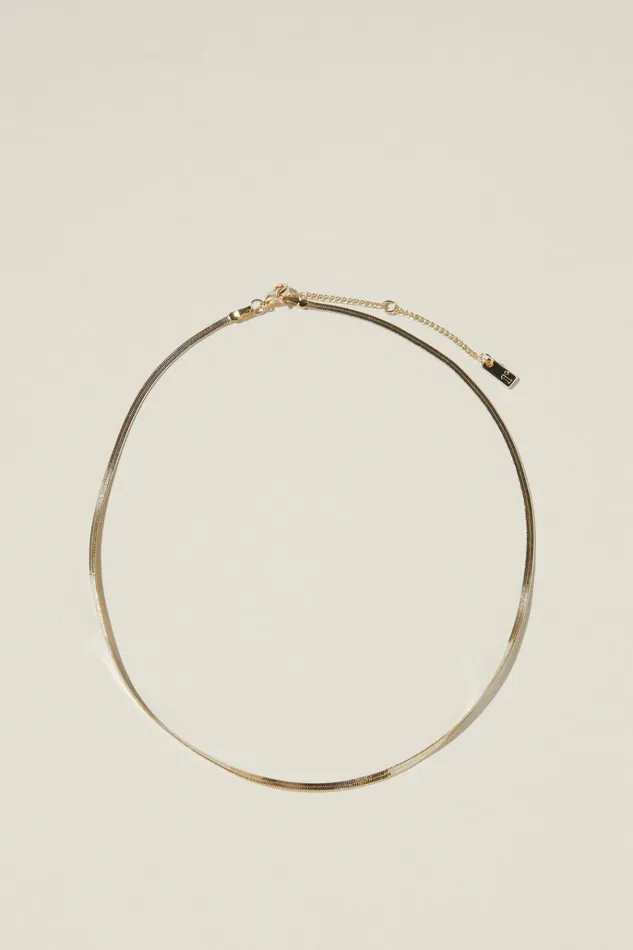 Women Jewelry Cotton On Fine Chain Necklace Gold Plated Fine Herringbone