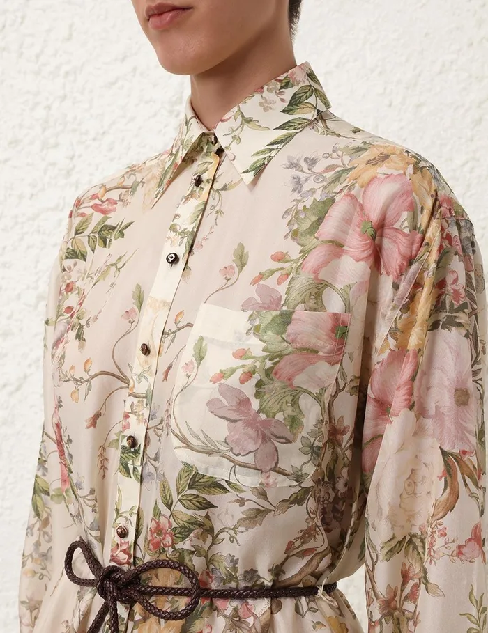Women Jumpsuits and Playsuits Zimmermann Waverly Shirt Playsuit Cream Floral