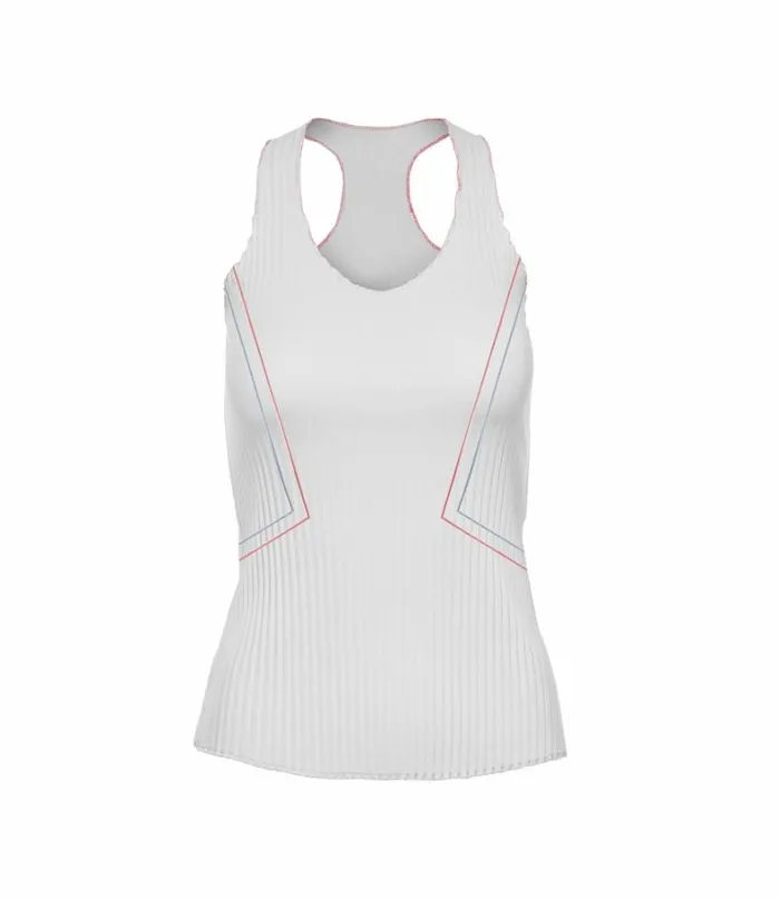 Women KSwiss TShirts and Tops PLEATED VNECK TANK White