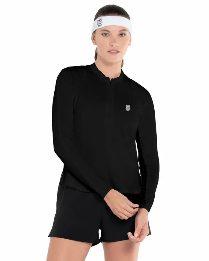 Women KSwiss Tennis and Pickleball EXCEL ZIP LS Black