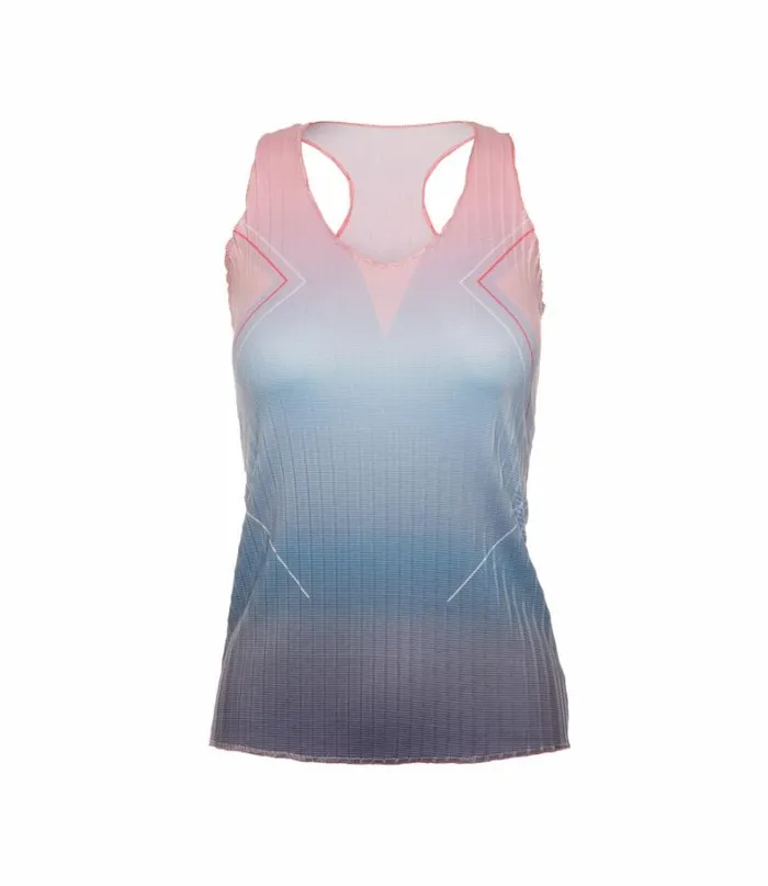 Women KSwiss Tennis PLEATED VNECK TANK Silverlake Blue