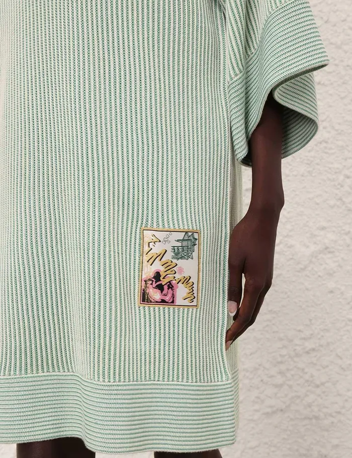 Women Knitwear Zimmermann Acacia Stripe Hooded Mini Greencream