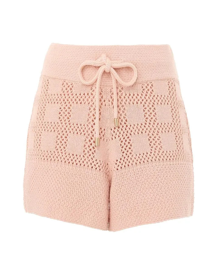 Women Knitwear Zimmermann Waverly Drawcord Shorts Dusty Pink