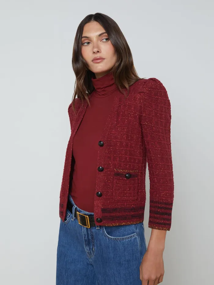Women L039Agence Blazers and Jackets New Jenni Cardigan Syrah Multi Women L039Agence Blazers and Jackets New Jenni Cardigan Syrah Multi