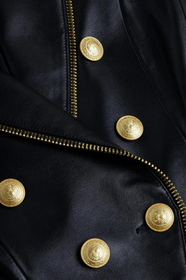 Women L039Agence Blazers and Jackets New Ottilie Leather Blazer Black Women L039Agence Blazers and Jackets New Ottilie Leather Blazer Black