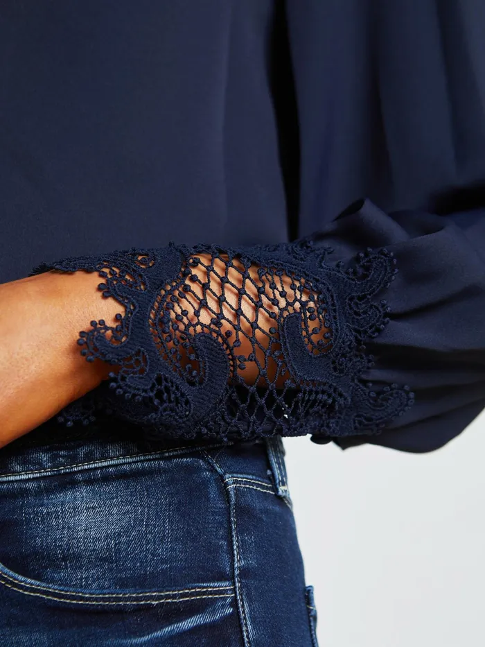 Women L039Agence Blouses and Tops Ava Blouse Midnight Women L039Agence Blouses and Tops Ava Blouse Midnight