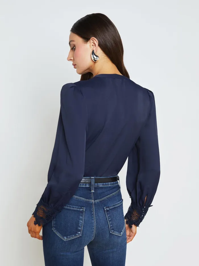 Women L039Agence Blouses and Tops Ava Blouse Midnight Women L039Agence Blouses and Tops Ava Blouse Midnight