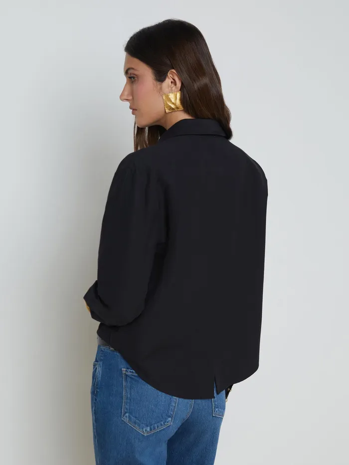 Women L039Agence Blouses and Tops Cosette ButtonDown Shirt Blackgold Women L039Agence Blouses and Tops Cosette ButtonDown Shirt Blackgold