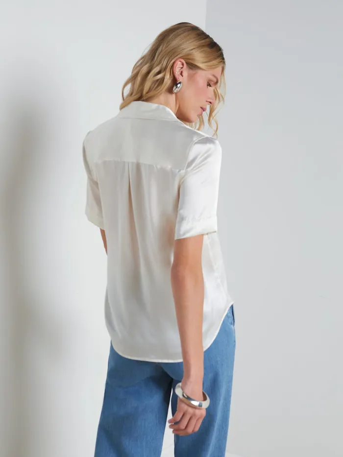 Women L039Agence Blouses and Tops Ellah Silk Blouse Ivory Women L039Agence Blouses and Tops Ellah Silk Blouse Ivory