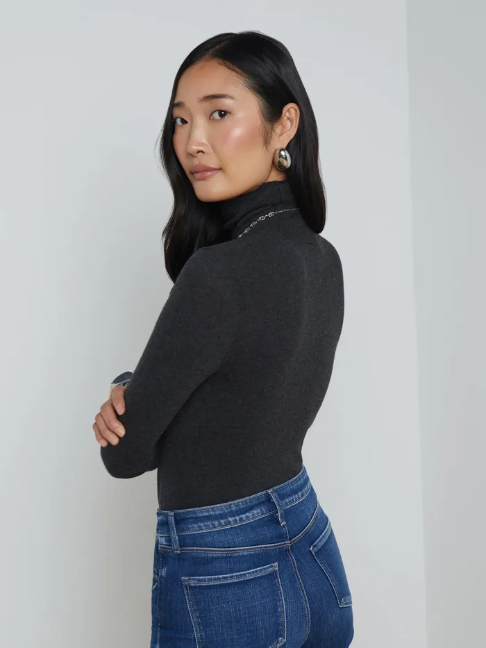 Women L039Agence Blouses and Tops Flora Turtleneck Charcoalblack Women L039Agence Blouses and Tops Flora Turtleneck Charcoalblack