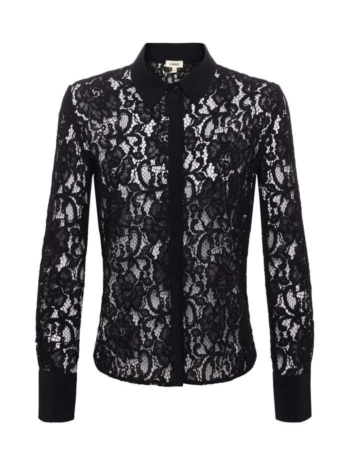 Women L039Agence Blouses and Tops Maia Lace Blouse Black Women L039Agence Blouses and Tops Maia Lace Blouse Black