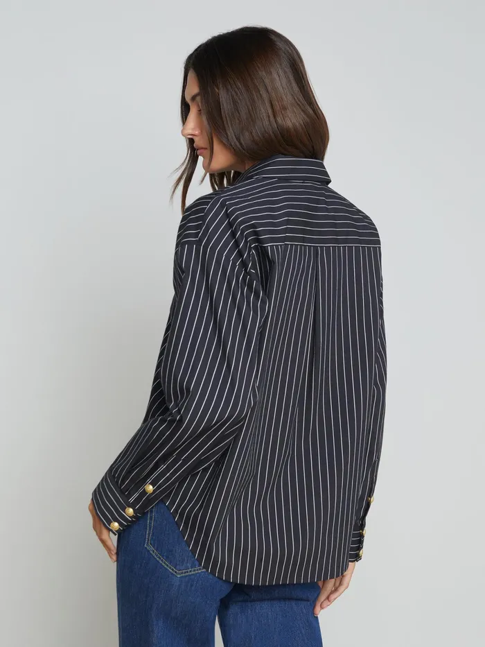 Women L039Agence Blouses and Tops Ripley Oversized ButtonDown Shirt Blackwhite Pinstripe Women L039Agence Blouses and Tops Ripley Oversized ButtonDown Shirt Blackwhite Pinstripe