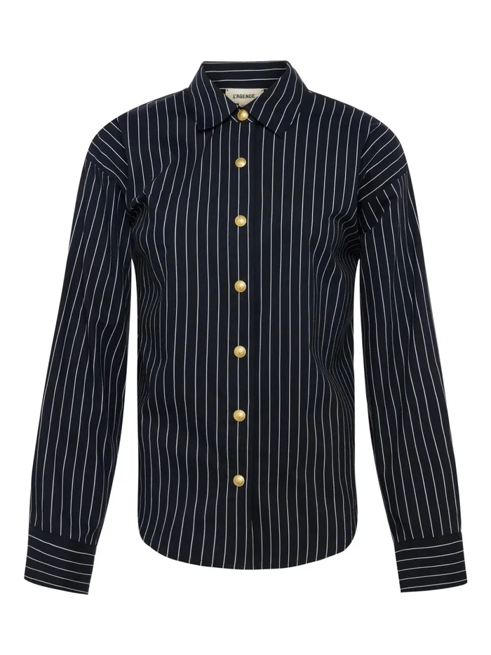 Women L039Agence Blouses and Tops Ripley Oversized ButtonDown Shirt Blackwhite Pinstripe Women L039Agence Blouses and Tops Ripley Oversized ButtonDown Shirt Blackwhite Pinstripe