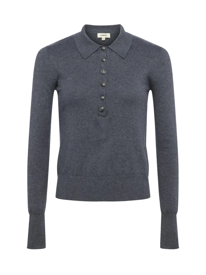 Women L039Agence Blouses and Tops Sterling Sweater Greygunmetal Women L039Agence Blouses and Tops Sterling Sweater Greygunmetal