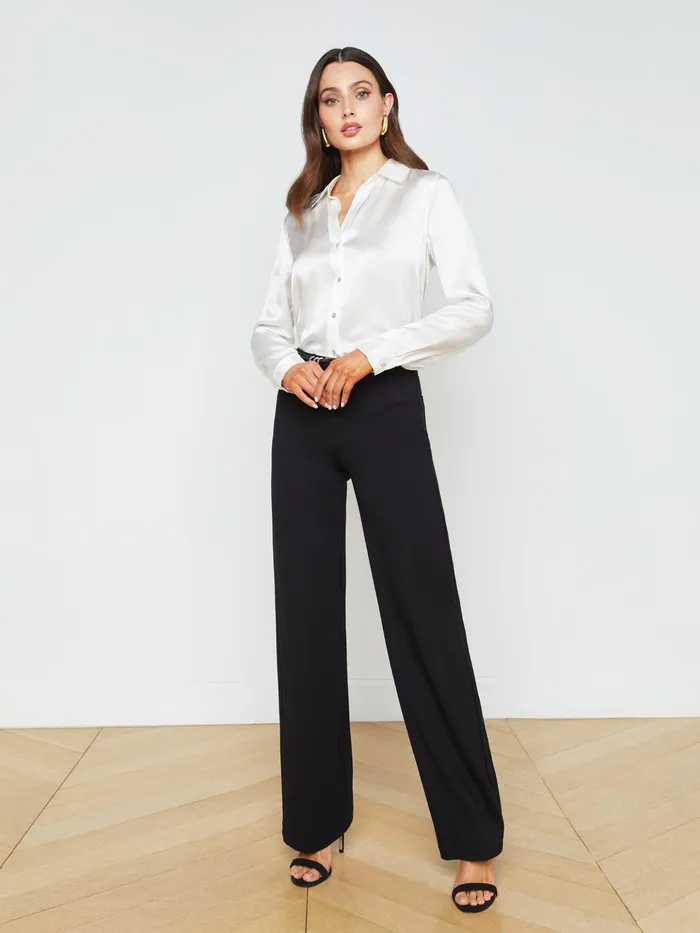 Women L039Agence Blouses and Tops Tyler Silk Blouse Ivory Women L039Agence Blouses and Tops Tyler Silk Blouse Ivory