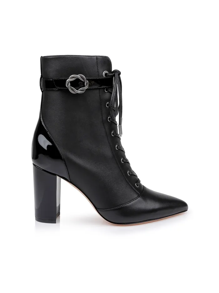 Women L039Agence Boots and Booties New Elegante Leather Bootie Black Leather