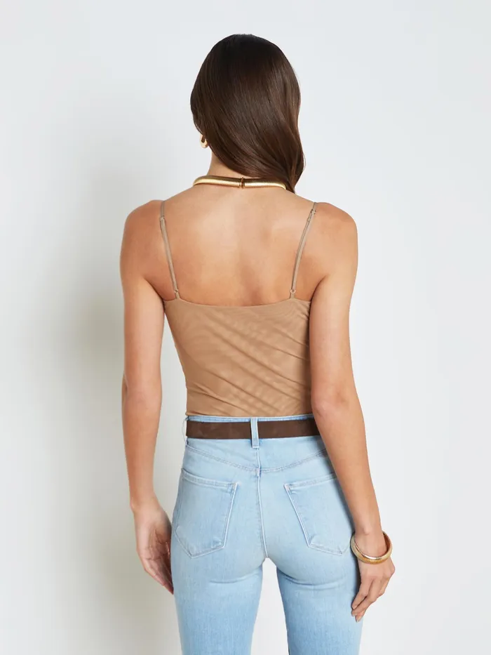 Women L039Agence Camisoles and Tanks Gelina Bodysuit Dark Cappuccino Women L039Agence Camisoles and Tanks Gelina Bodysuit Dark Cappuccino