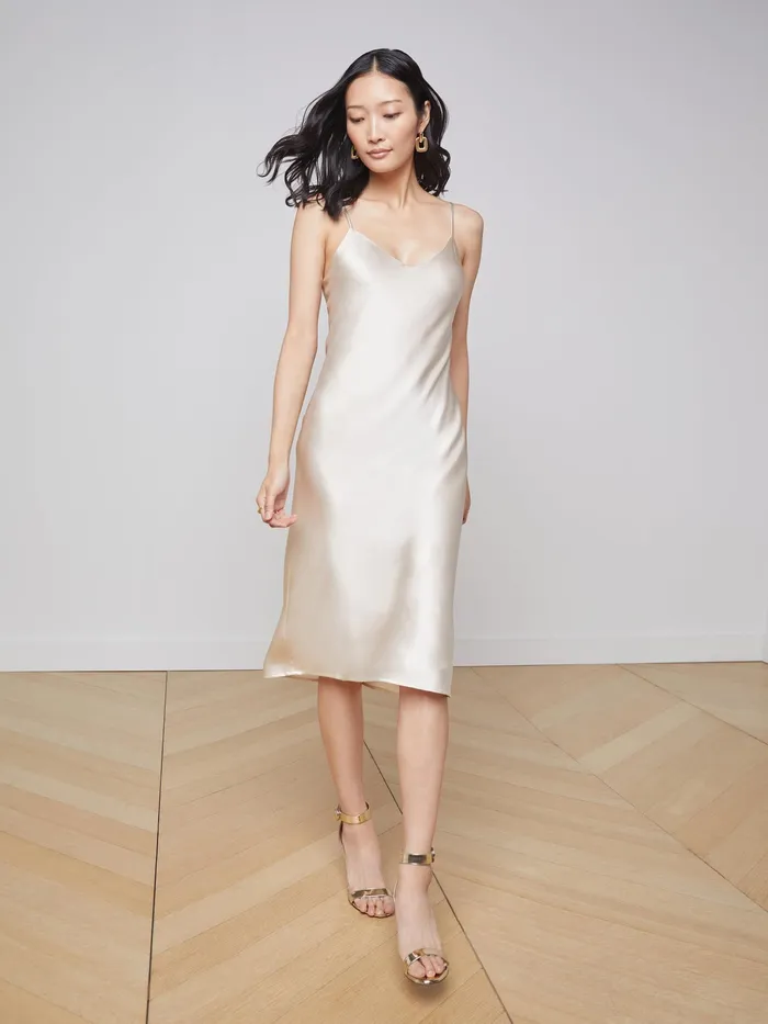 Women L039Agence Dresses and Jumpsuits Jodie Silk Slip Dress Champagne