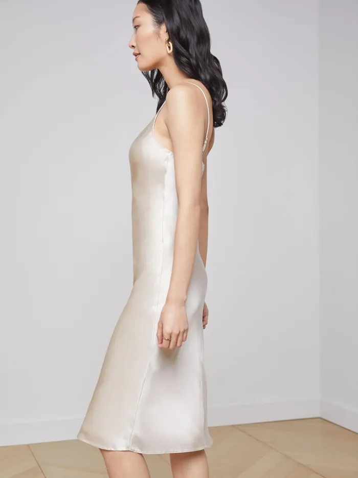 Women L039Agence Dresses and Jumpsuits Jodie Silk Slip Dress Champagne Women L039Agence Dresses and Jumpsuits Jodie Silk Slip Dress Champagne