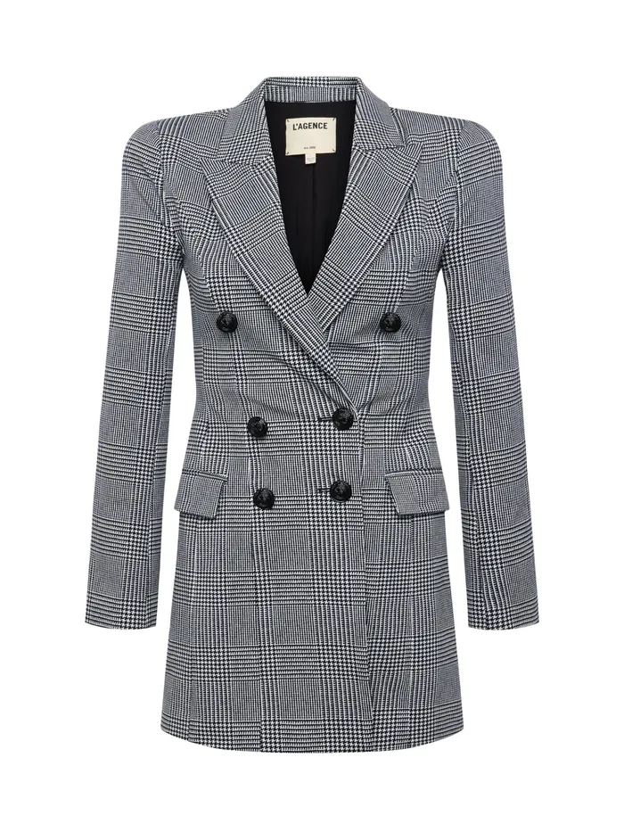 Women L039Agence Dresses and Jumpsuits Tora Plaid Blazer Dress Whiteblack Glen Plaid Women L039Agence Dresses and Jumpsuits Tora Plaid Blazer Dress Whiteblack Glen Plaid