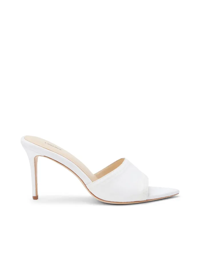 Women L039Agence Heels Lolita Open Toe Mule White Denim