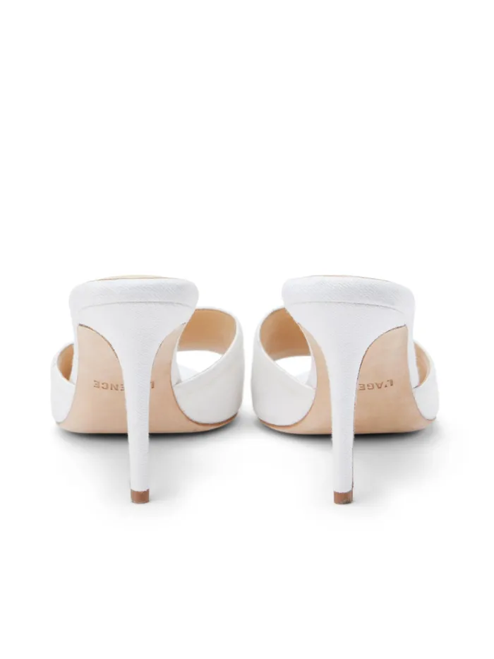 Women L039Agence Heels Lolita Open Toe Mule White Denim Women L039Agence Heels Lolita Open Toe Mule White Denim