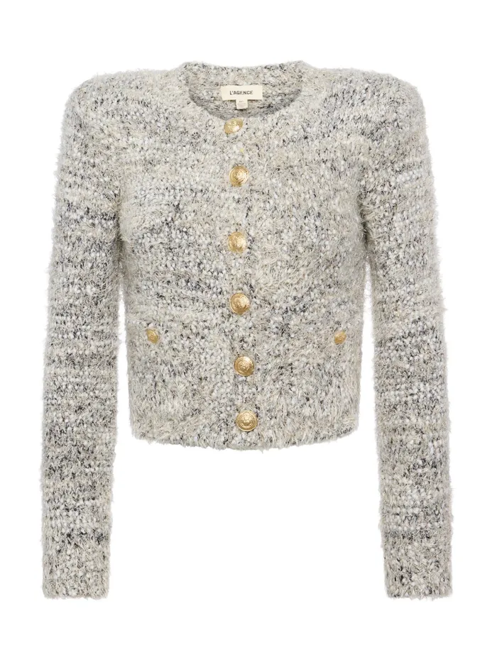 Women L039Agence Knitwear Una Cardigan Blackivorygold Multi Women L039Agence Knitwear Una Cardigan Blackivorygold Multi