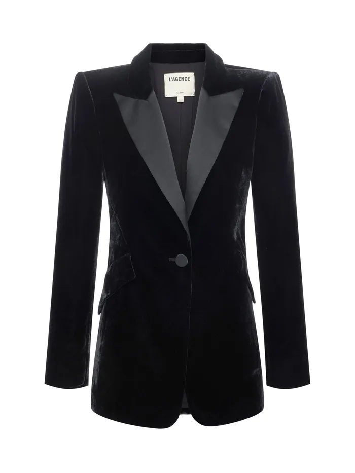 Women L039Agence Matching Sets Sheila Velvet Blazer Black Women L039Agence Matching Sets Sheila Velvet Blazer Black