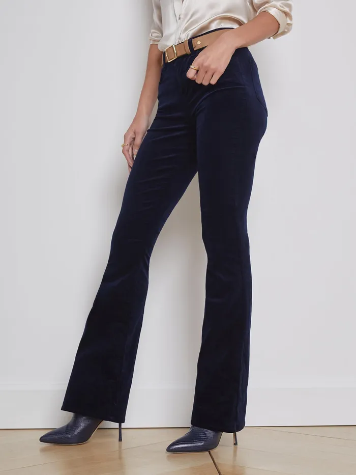 Women L039Agence Pants Stevie Velvet Jean Dark Navy Women L039Agence Pants Stevie Velvet Jean Dark Navy