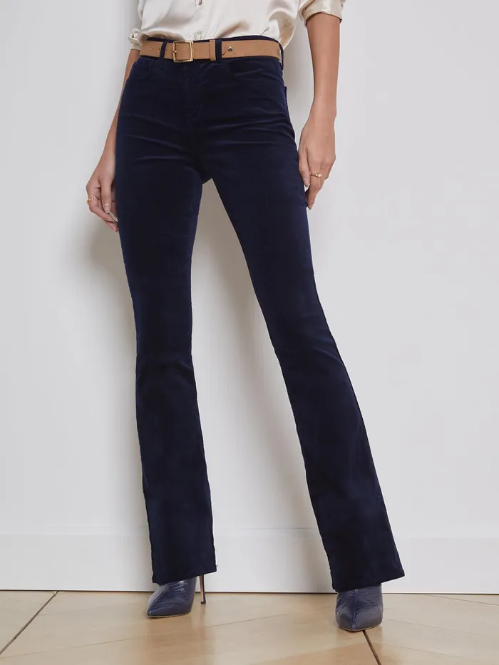 Women L039Agence Pants Stevie Velvet Jean Dark Navy Women L039Agence Pants Stevie Velvet Jean Dark Navy