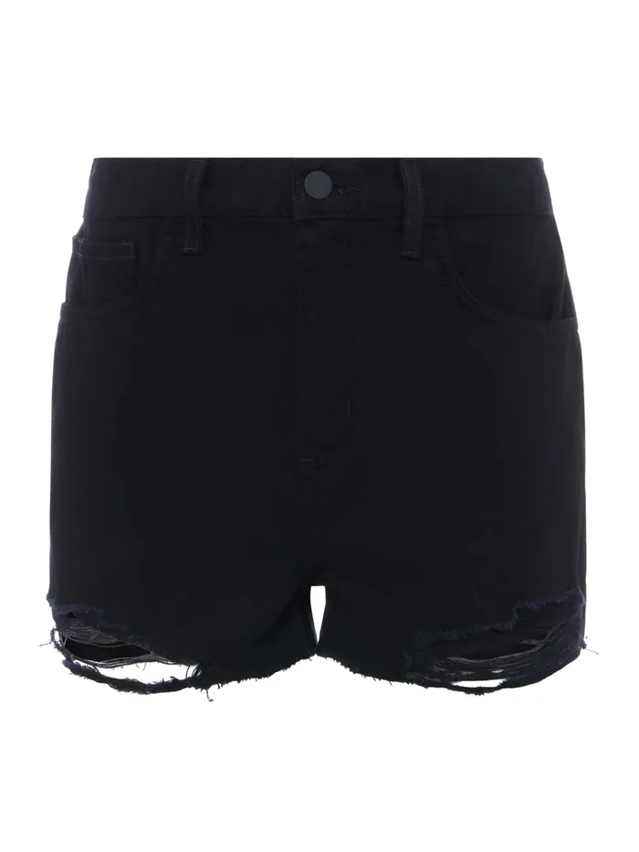 Women L039Agence Shorts Clark Distressed Denim Short Noir Destruct Women L039Agence Shorts Clark Distressed Denim Short Noir Destruct