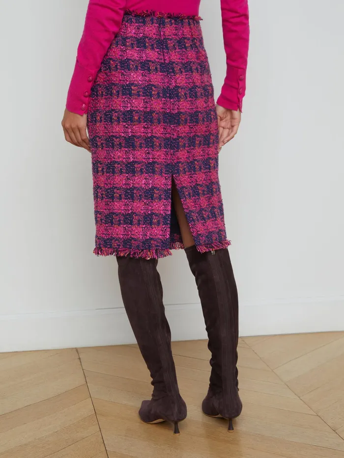 Women L039Agence Skirts Kitty Tweed Pencil Skirt Midnightacairuby Tweed Women L039Agence Skirts Kitty Tweed Pencil Skirt Midnightacairuby Tweed